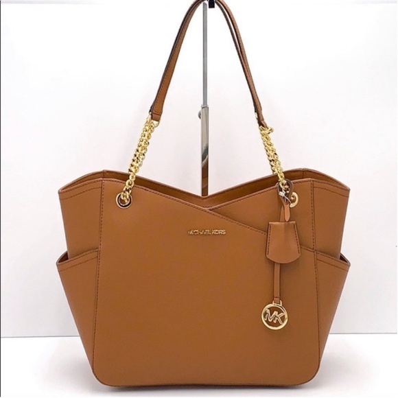 Michael Kors Large X Chain Shoulder Tote Bag Luggage - Picture 8 of 10